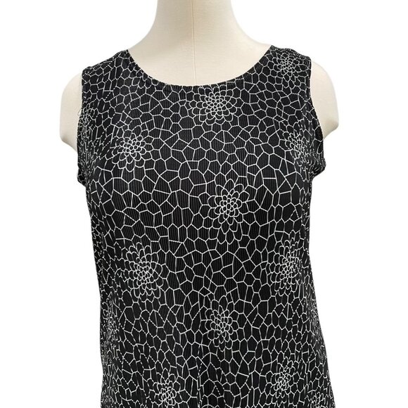 Bay Studio Career Sleeveless Pleated Maxi Dress Black Geometric Women's - Picture 5 of 9